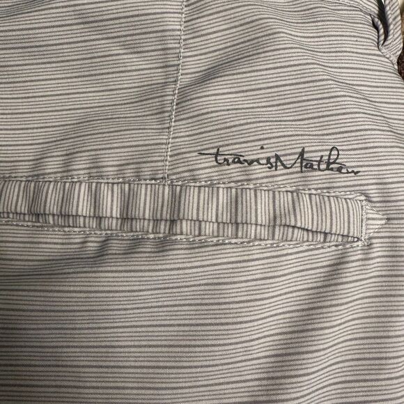 Travis Mathew Golf Shorts Mens 36 Blue Micro Stripe Active Stretch - Picture 3 of 5